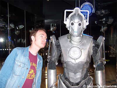 With a Cyberman at the Doctor Who Exhibition, Earls Court