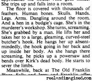 Extract from a Halls Of Horror review