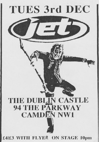Flyer for a Jet gig, 1996