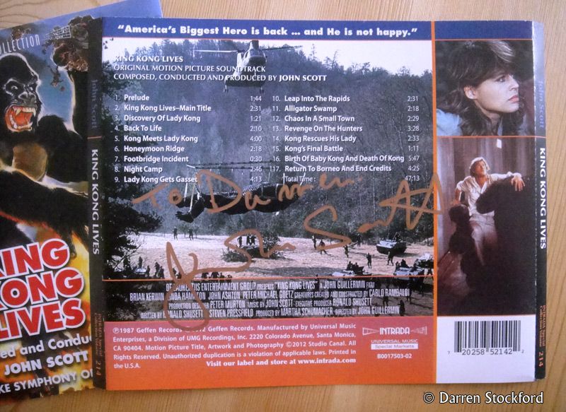 King Kong Lives CD, signed by John Scott