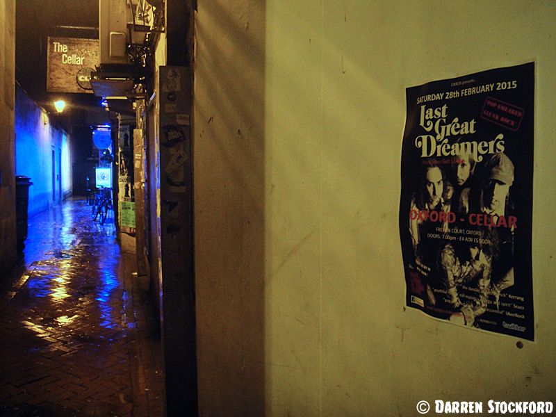 Last Great Dreamers poster outside The Cellar, Oxford, 28 Feb 2015