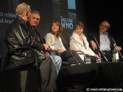 Graeme Harper, Matthew Waterhouse, Sarah Sutton, Janet Fielding and Peter Davison at the BFI, May 2013