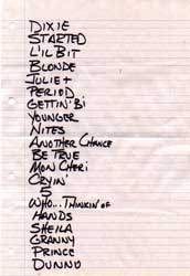 Set list for Dan Baird at Trillians, Newcastle, 6 June 2001