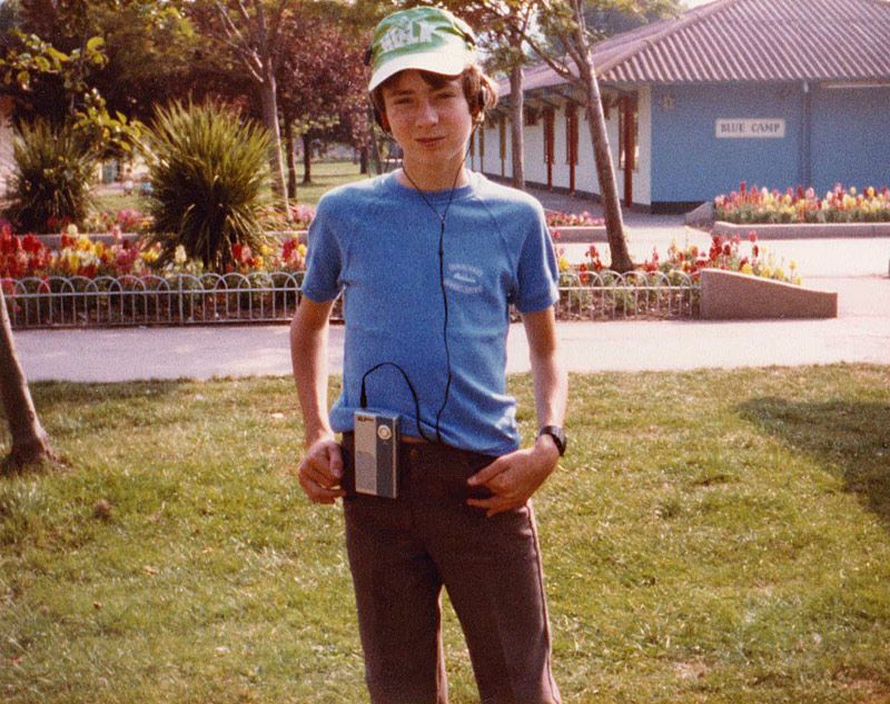 Darren in the 1970s, looking cool and listening to some sharp sounds, man