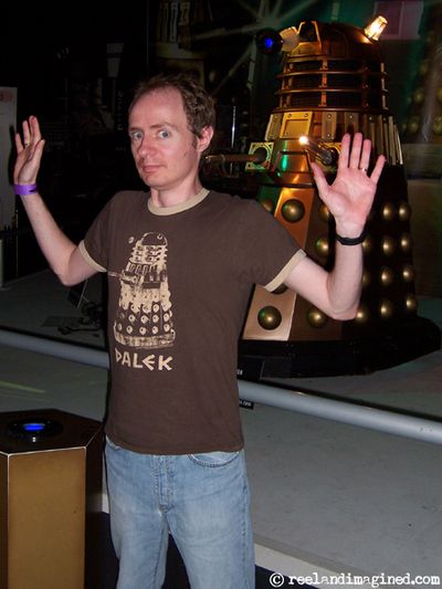 With a Dalek at the Doctor Who Up Close exhibition, Cardiff