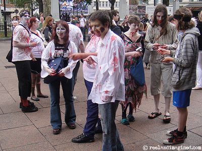 Myleene Klass with zombies at FrightFesZombies outside the Empire, Leicester Square, at FrightFest 2009t 2009