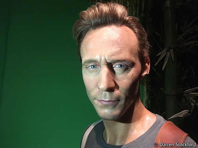 Wax figure of Tom Hiddleston as Captain James Conrad at Madame Tussauds, London
