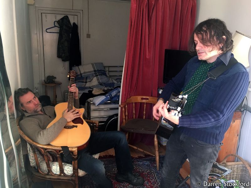 Marc and Slyder of Last Great Dreamers in the living quarters at Henwood Studios, 12 December 2017