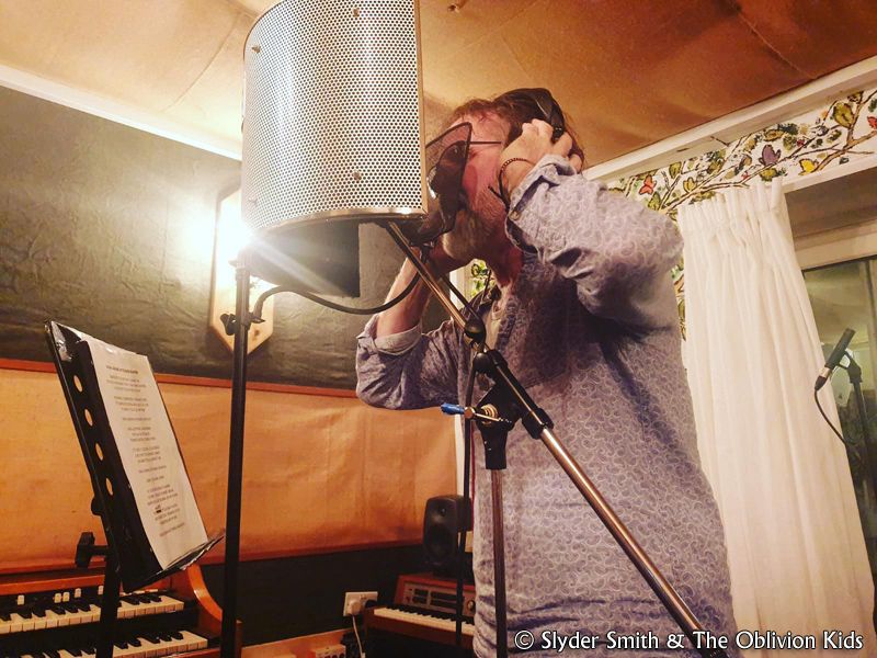 Slyder Smith recording vocals at The Brown House Studio, Oxfordshire, March 2022