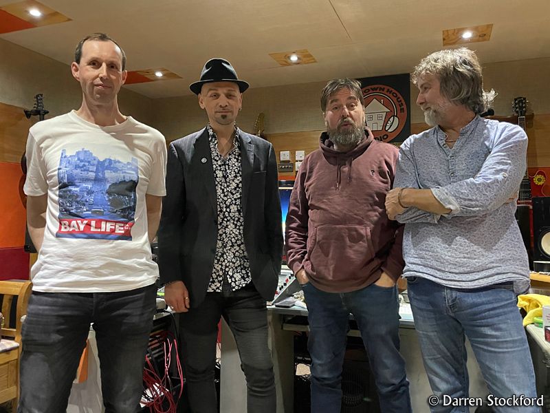 Neil Scully, Tim Emery, Pete Brown and Slyder Smith at The Brown House Studio, Oxfordshire, March 2022