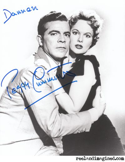 Peggy Cummins' autograph on a Night Of The Demon still