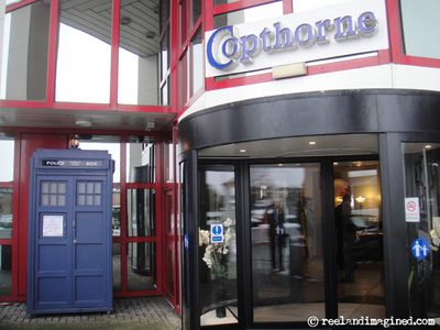 The TARDIS outside the Copthorn Hotel, Slough, at Project MotorMouth