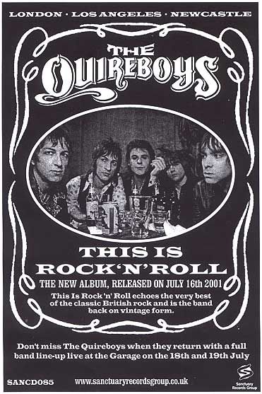 Flyer advertising This Is Rock 'N' Roll by the Quireboys