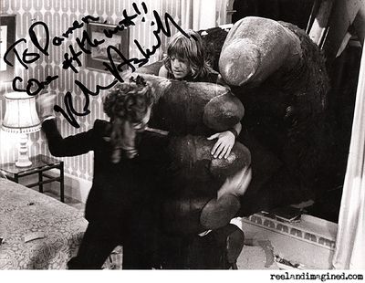 Robin Askwith autograph on a Queen Kong picture