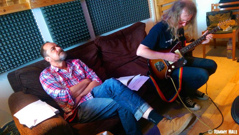 Simon Moor and John O'Sullivan at Mooncalf Studio, May 2015