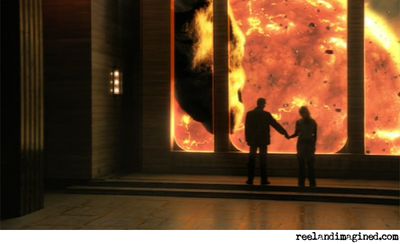 Christopher Eccleston and Billie Piper in Doctor Who: The End Of The World