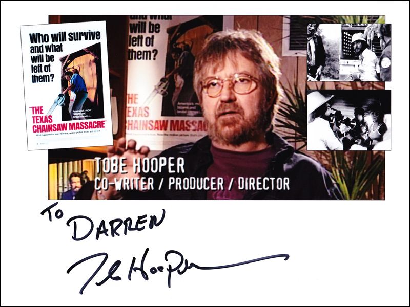 Tobe Hooper autographed 8x10