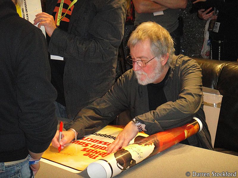 Tobe Hooper signing for fans at FrightFest, 27 August 2010
