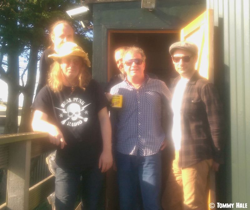 Tommy Hale and friends, outside Mooncalf Studio in May (L-R: Nick Beere, John O'Sullivan, Simon Moor, Tommy Hale, Dan Tilbury)